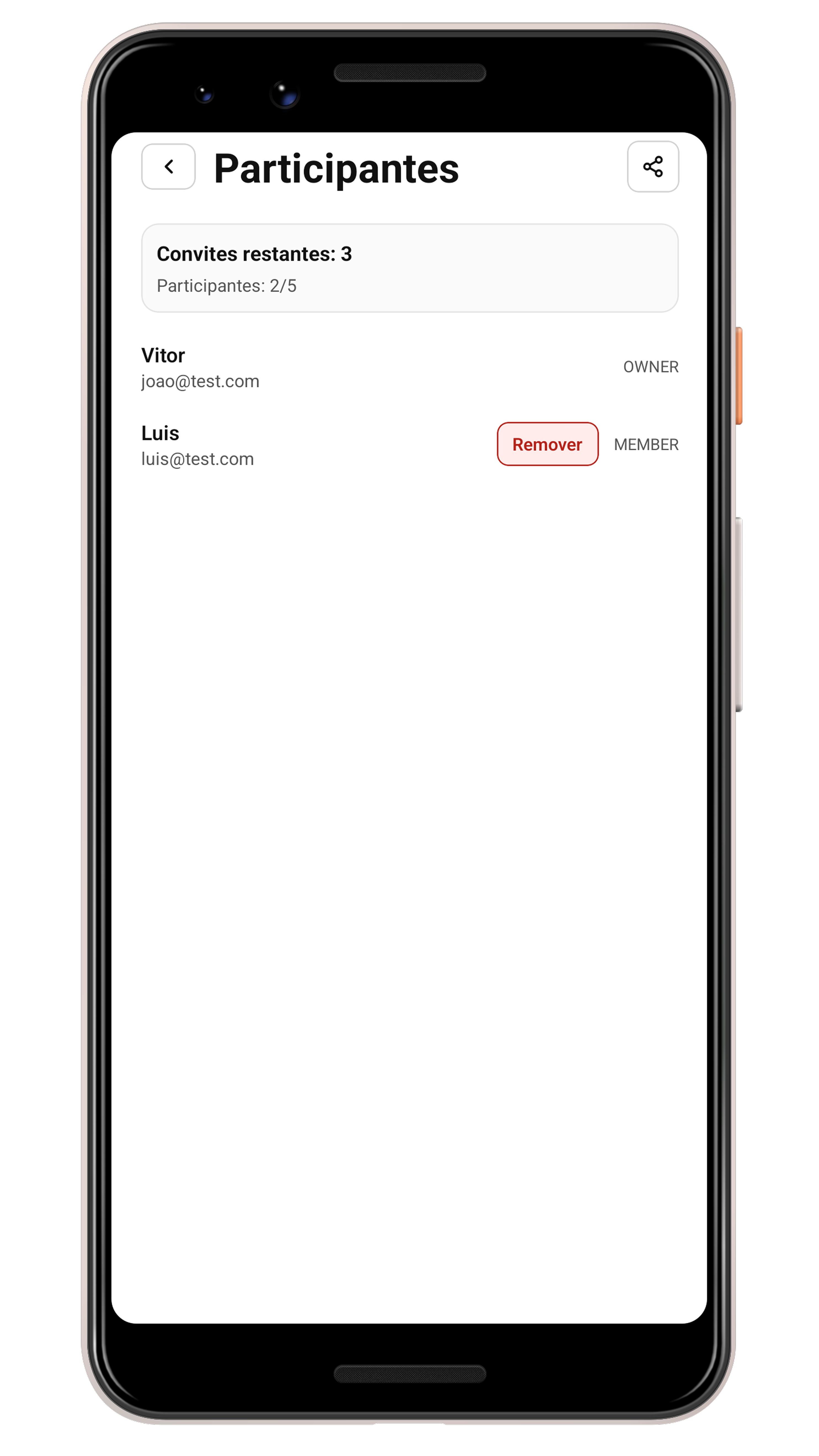 Lista de compras no app Listo